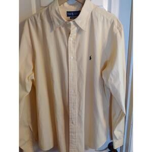 Ralph Lauren Classic Fit Button Down Shirt Yellow Long Sleeve Sz 18, 36/37 ...